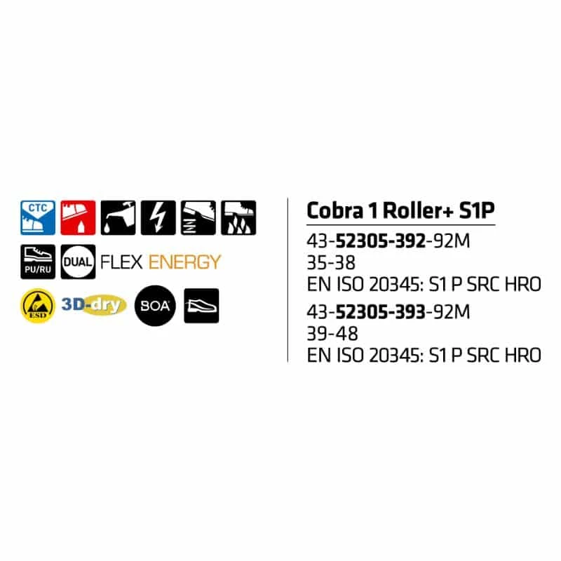 Sievi Cobra 1 Roller+ S1P Turvakengät BOA®-kiinnityksellä 2 Sievi Cobra 1 Roller+ S1P Turvakengät BOA®-kiinnityksellä - Image 2