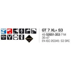 Outlet Sievi GT 7 XL+ S3 Goretex Turvakengät (2-laatu) -Sievi turvakengät kauppa GT 7 XL S3 49 52851 353 71M3