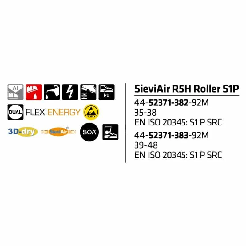 Sievi Sieviair R5H Roller S1P Turvakengät BOA®-kiristysmekanismilla 2 Sievi Sieviair R5H Roller S1P Turvakengät BOA®-kiristysmekanismilla - Image 2