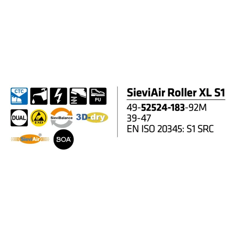 Sievi Sieviair Roller XL S1 Turvakengät BOA®-kiristysmekanismilla 2 Sievi Sieviair Roller XL S1 Turvakengät BOA®-kiristysmekanismilla - Image 2