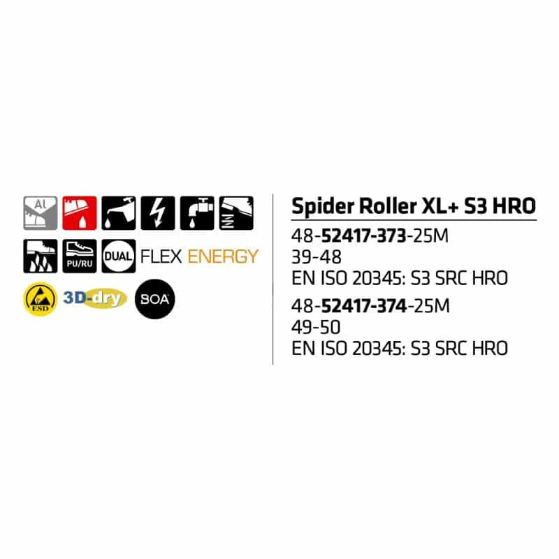Sievi Spider Roller XL+S3 HRO Turvakengät BOA®-kiristysmekanismilla 2 Sievi Spider Roller XL+S3 HRO Turvakengät BOA®-kiristysmekanismilla - Image 2